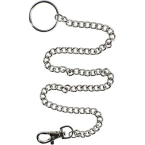 Wallet Chain 16" Silver Keychain with Lobster Clasps for Keys, Wallet, Jeans Pants, Belt Loop, Purse Handbag Silver by Handy Basics