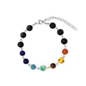 Chakra Necklace Bracelet Earring Set For Women, Handmade Yoga Healing, Meditation, Calm, Anxiety Relief Jewelry Natural Stone Beading Set For Women (Bracelet)