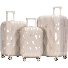 kensie Women's Enchanting 3 Piece Luggage Set, Wistful Mauve