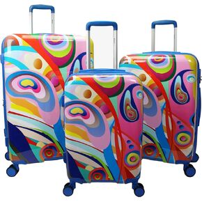 World Traveler Dejuno Art Hardside Expandable Spinner Luggage, 3-Piece Set