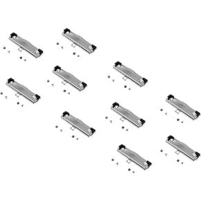 GWYAN 10 Pcs Metal Clipboard Clips with Rubber and Feet Hanging Hole Spring Loaded Surface Mount Handle for School Stationery Supplies