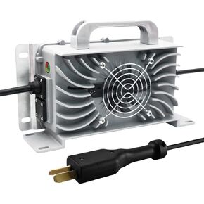 Abakoo 36V 18A Golf Cart Battery Charger with Crowsfoot Style Connector Crows Foot Plug, IP67 Waterproof