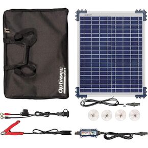 Tecmate Optimate Solar Duo 20W Travel kit, TM522-D2TK, 6-Step 12V / 12.8V 1.6A Weatherproof Solar Battery Saving Charger & maintainer