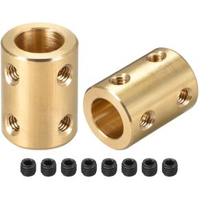 uxcell 6mm to 10mm Bore Rigid Coupling Set Screw L22XD16 Copper,Shaft Coupler Connector,Motor Accessories,2pcs