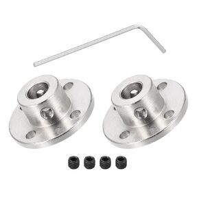 DMiotech 2 Pack 8mm Flange Coupling Connector Rigid Guide Shaft Support Coupler Shaft Coupling with M4 Hex Wrench and Screws for DIY RC Model Motors