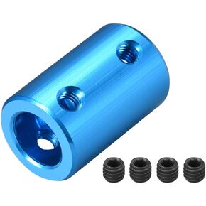 uxcell 8mm to 10mm Bore Rigid Coupling Set Screw L25XD16 Aluminum Alloy,Shaft Coupler Connector,Motor Accessories,Blue