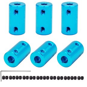 6 Pack 5mm to 8mm Aluminum Shaft Coupler Rigid Coupling Coupler Motor Joint Connector for Car Boat Airplane 3D Printers DIY