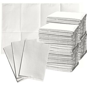 250 Disposable 3 Ply Dental Bibs - Waterproof Patient Napkin 13'' x 18" Professional Towels for Dentist, Nail, Tattoo and Piercing - 3 Layers 2-Ply Tissue with Poly Backing (250, Black)