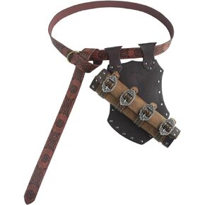 Adjustable Medieval Faux Leather Sword Frog Vintage Middle Ages Sword Holster Belt Nordic Viking Knight Belt of Renaissance