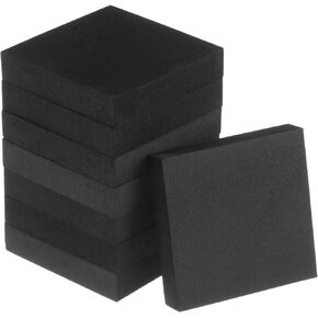 uxcell 8pcs Rubber Padding Sheets 3/4 Inch Thick x 4 Inch Long Square Neoprene Foam Sheet Non-Slip Anti Vibration Pads, Anti-Skid Noise