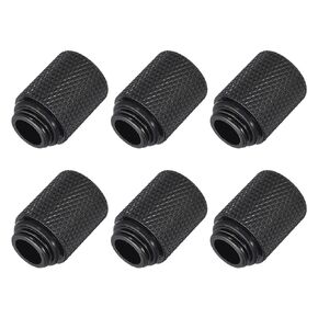 MECCANIXITY Male to Female Extender Fitting G1/4 x 25mm for Water Cooling System Black 6pcs