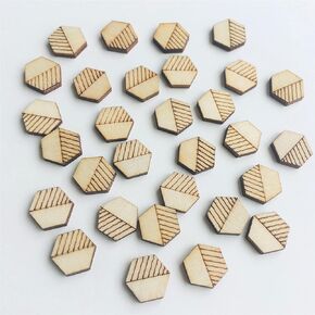 CHENRUI 60 Pcs Hexagon Wood Earring Blanks Studs Laser CutWooden Stud Earrings
