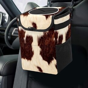 Black and White Goth Bats Car Trash Can with Lid Collapsible Reusable Waterproof Car Garage Bag,Automotive Garbage Can,Car Accessories Interior Car Organizer