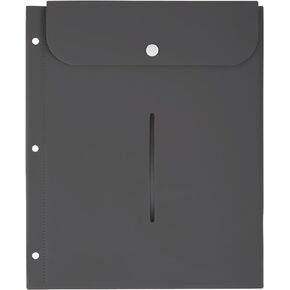 Office Depot® Brand Poly Binder Pocket, 8-1/2" x 11", 100-Sheet, Gray