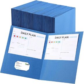 Cholemy 150 Pack Paper Folders with 2 Pockets 9.5" x 11" Two Pocket Folders Bulk Assorted Colors File Folder with Business Card Slot Letter Size Pocket Folders for School Office(Purple) in Kuwait