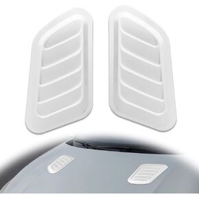 2Pcs Car Hood Vent Scoop Kit Air Flow Intake Louvers Hoods Vents Bonnet Cover Universal Bonnet Air Vents Engine Hood Car Exterior Parts (Carbon fiber)