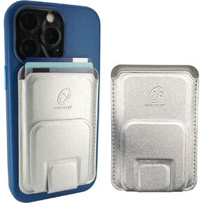 iPhone 12/13/14 (Pro) Faux Leather Card Holder Wallet Kickstand Standard Type [Unique Colors Compatible with MagSafe] for 6.1inch iPhones (Comet Streak Green)