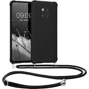 حافظة kwmobile Crossbody متوافقة مع حافظة Huawei Mate 20 Pro - غطاء سيليكون TPU مع حزام - أم اللؤلؤ