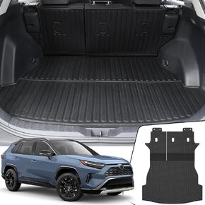 JOULARISE Trunk Mat with Backrest Mat 2-in-1 for 2019-2024 Toyota RAV4 Accessories, All Weather TPE Cargo Liner with Seat Back Mat…