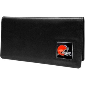 NFL Siskiyou Sports Fan Shop Cleveland Browns Leather Checkbook Cover One Size Black