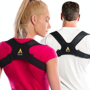 Agon® Posture Corrector Clavicle Brace Support Strap, Posture Brace Medical Device to Improve Bad Posture, Thoracic Kyphosis, Shoulder Alignment Upper Back Pain Relief for Men and Women