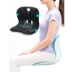 Curble Wider(Standard Wide) – Ergonomic Back Support Chair, Lumbar Support for Posture Correction, Back Pain Relief, Per for Office, Floor Seat & Work from Home, Patented (Blue)