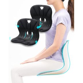 Curble Wider(Standard Wide) – Ergonomic Back Support Chair, Lumbar Support for Posture Correction, Back Pain Relief, Per for Office, Floor Seat & Work from Home, Patented (Blue)