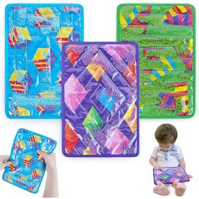 teytoy 3 Pcs Fidget Marble Maze Mat, Filled Sensory Fidget Toys for Kids Children Teens with Autism Tactile Autistic Calming Toys for Preschool Classroom Stress & Anxiety Relief Calm Down Toy