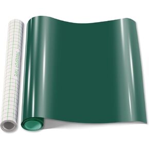 Srunffe Permanent Vinyl Roll,Adhesive Vinyl for Cricut,Adhesive Decal Rolls - Easy to Cut & Weed(White 12" x 5 ft+ 1 Transfer Tape Roll 12" x 5ft)