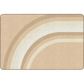 Flagship Carpets Schoolgirl Style Simply Stylish Neutral Rainbow Classroom Area Rug for Indoor Classroom Learning or Kid Bedroom Educational Play Mat, 7'6" x 12', Brown
