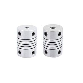 Xnrtop 4mm to 5mm Shaft Coupling 25mm Length 18mm Diameter Stepper Motor Coupler Aluminum Alloy Joint Connector for 3D Printer CNC Machine DIY Encoder(Pack of 2）