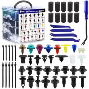 1215PCS Car Retainer Clips Auto Body Push Fasteners Plastic Pin Rivets Automotive Bumper Retainer Clips Tools Kit for Toyota Honda Ford Nissan in Saudi Arabia