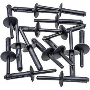 Rexka 20pcs 1/4" Hole Fender Liner Wheelhouse Liner Bumper Cover Nylon Blind Rivet for Jeep Dodge Chrysler 34201631