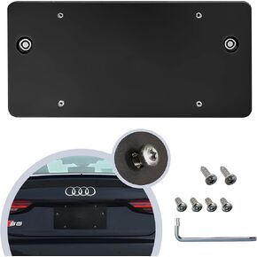 Rear Bumper License Plate Bracket for Audi A5 S5 RS5 2008-2023, Plate Holder Set w 8 Unique Screw Bolts & Wrench Kit, License Tag Mounting Kit, Quality Plate Holders, Premium Car Accessories