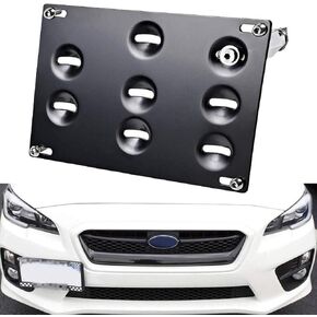 AXECO Front Tow Hook License Plate Bracket Compatible with Toyota 86 Scion FRS for Subaru WRX/STi BRZ No Drill Bumper JDM Relocator