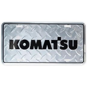 Komatsu Diamond Plated Embossed Metal License Plate Tag