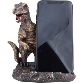 Needzo Cell Phone Stand, Desk Holder Cradle, Resin Dinosaur Office Decoration, 5 x 3.75 x 7 Inches