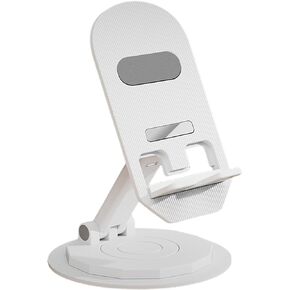 حامل هاتف محمول يدور 360 درجة من XYHKk: قاعدة حامل هاتف مكتبي قابلة للطي وقابلة للتعديل بالكامل، قبضة آمنة، حامل هاتف خلوي قابل للتعديل ومتعدد الاستخدامات لأي جهاز. (أبيض) in Kuwait