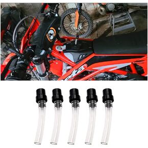 5PCS Motorcycle Gas Fuel Tank Cap Breather Hose, Universal CNC Gas Cap Valve Vent, Breathing Valve Tube Compatible with ATV Quad CRF YZF RMZ KLX DRZ Pit Dirt Bike Motorcycle