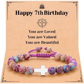 UPROMI Happy 6th/7th/8th/9th/10th/11th/12th/13th/14th Birthday Gifts for Girls Bracelet