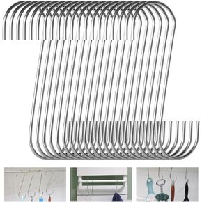 100-Pack S Hooks - Stainless Steel Heavy Duty S Hooks for Hanging pots, Pans, Plants, Coffee Mugs, Towels in Kitchen and Bathroom, Coat, Bag, Work Shop, Perfect Rack Hooks