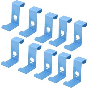 Over The Door Hooks Blue-A Set of 10,Z-Shaped Door Hooks,Wardrobe Door Hooks,Reversible Strong Metal Door Hooks for Hanging Clothes,Kitchen Hanging Clothes, Towels, Hats,Coats, Bags