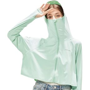 MOUNT TEC Womens UPF 50+ Cooling UV Protection Clothing Hooded Sun Protective Jacket Long Sleeve for Summer