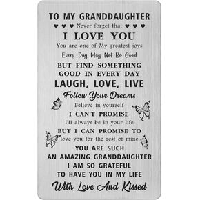 Granddaughter Gifts from Grandma Grandpa - Gifts for Granddaughter Birthday Gifts, Granddaughter Birthday Anniversary Graduation Wallet Card Gift from Grandparents