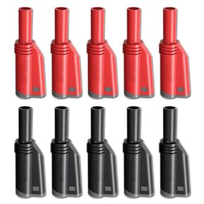 Goupchn 4mm Stackable Shrouded Banana Plugs Safety Fully Insulated Solderless Screw Fixation DIY Connectors 5 Colors