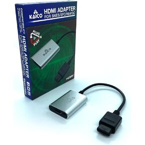 Kaico HDMI Adapter with S-Video and Composite Support Compatible with Nintendo N64, 64, Super Nintendo SNES, Famicom and Gamecube. A Simple Plug & Play Pass Through Adaptor Solution