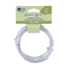 Artistic Wire Aluminum Craft Wire, 12 Gauge - Bendable, Floral, Armature, Sculpture, Jewelry Making, Round, Black, 39.3 ft