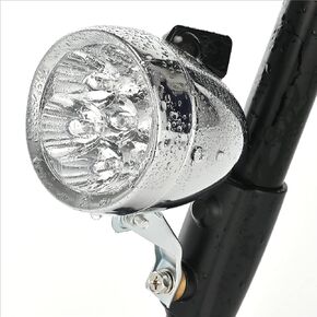 Vintage Bike Lights, Retro Bicycle Headlight, 7 LED Battery Operated Classic Metal Bike Front Light for Lowrider Road City Bike Beach Cruiser, Silver