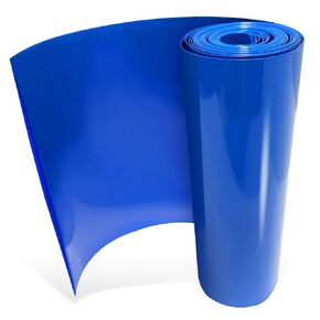 MatchWhiz Flat Width 7.9in(200mm) PVC Heat Shrink Wrap Tube for 18650 21700 Lithium Battery DIY Battery Packs Blue Length 9.9ft (3m)