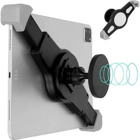 Mippko Magnetic Tablet Holder for Cabinet/Fridges/Metal Rack/Whiteboard/Gym Equipment,360°Rotation Clamp Strong Magnetic Base Attracts Metal Surface,Compatible with 7~11 inch iPad Devices